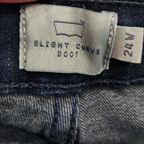 Levi's Slight Curve Boot Cut Jeans Classic Fit High Rise Dark Wash Plus Size 24W - Picture 8 of 10